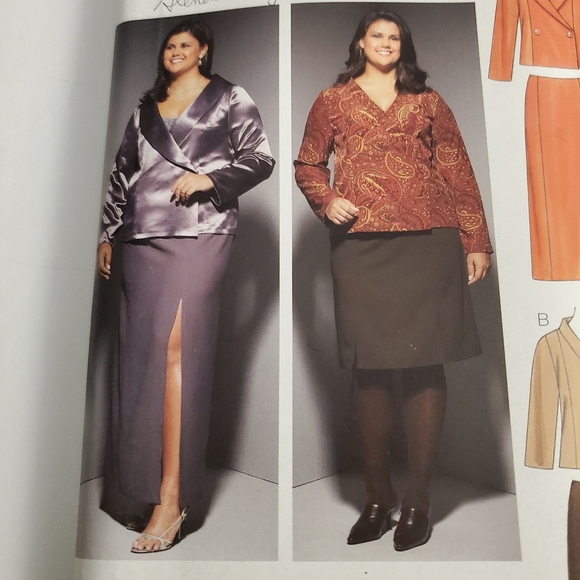 VTG Kwik Sew 3656 Mid & Maxi Skirt & Jacket Pattern Uncut Plus Size 1X-4X Modest - Picture 2 of 8